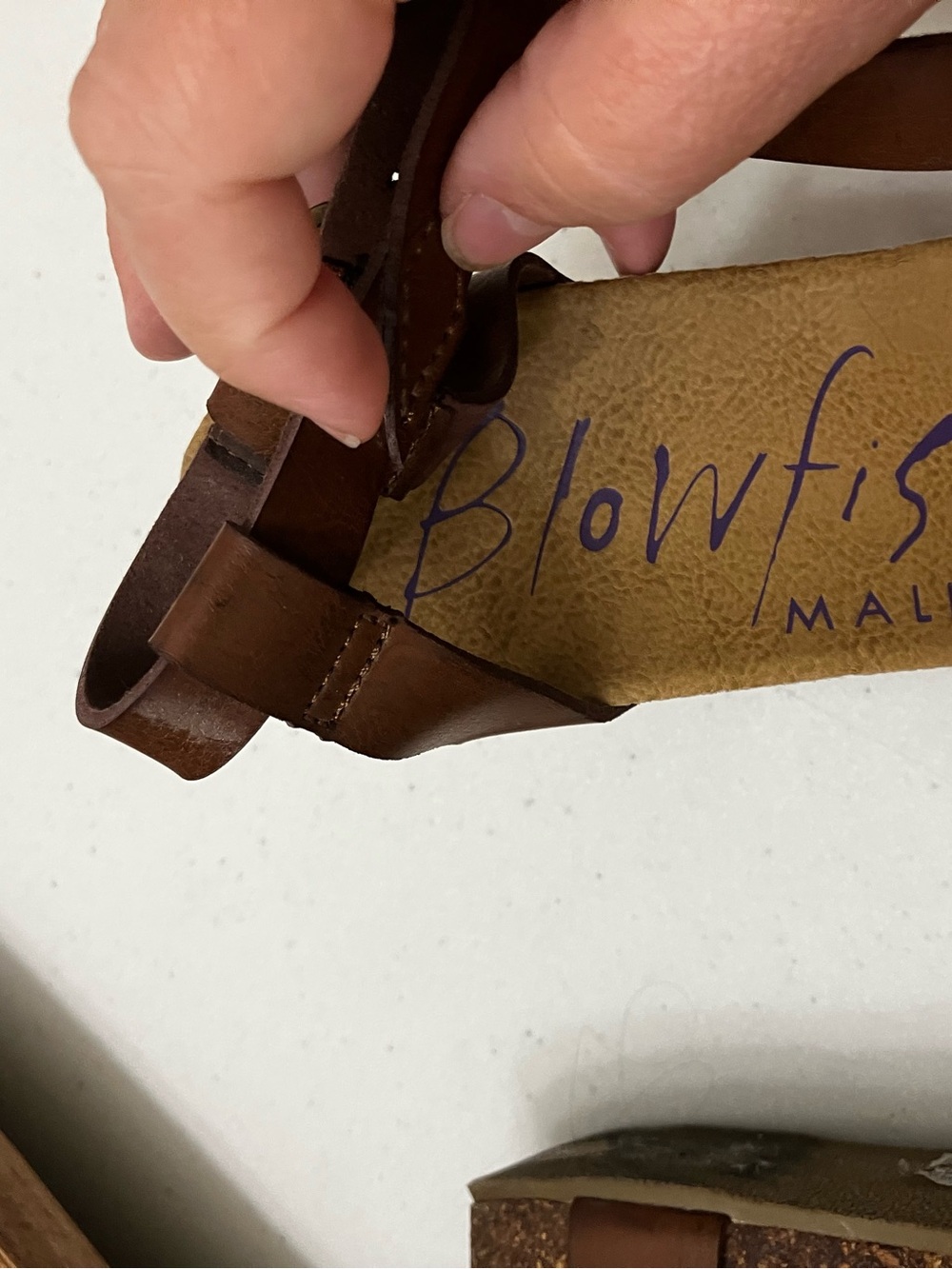 Blowfish Malibu Brown Platform Wedge Sandals Size 8 Boho Ankle Strap Cork Look - Picture 6 of 12
